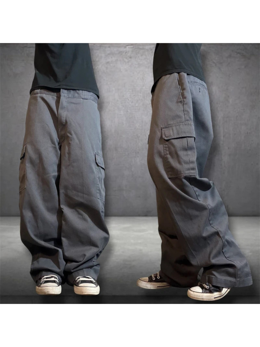 Y2K gray grunge baggy cargo dickies pants